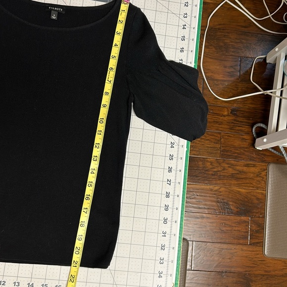 Talbots Black Sweater with Juliette Sleeves Size Small - Picture 6 of 7